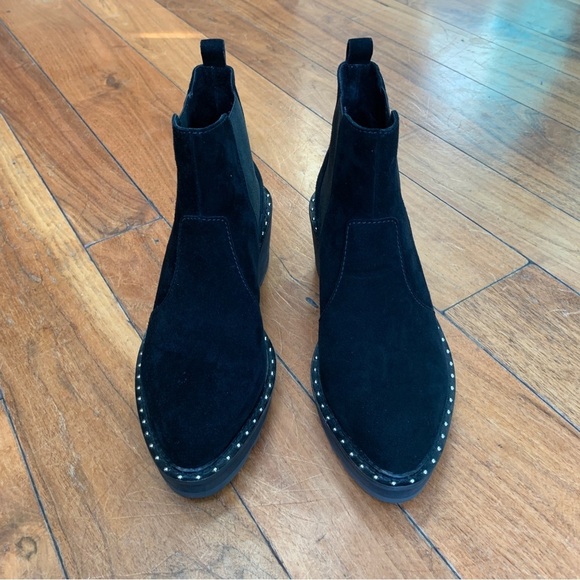 Cecelia New York Gemma Slip On Wedge Bootie in Black Suede 6 - Picture 4 of 10